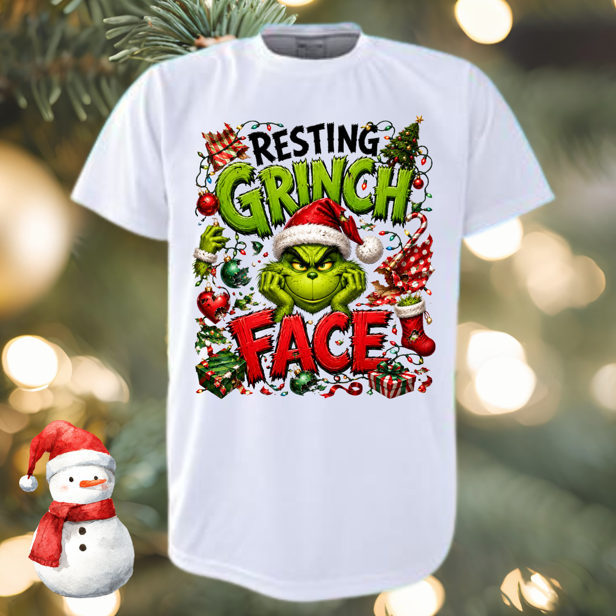 Adults Resting Ginch Face Christmas tee by By Delilah