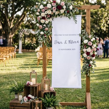 Personalised Wedding Welcome Sign | 1.1m Wide Fabric Banner