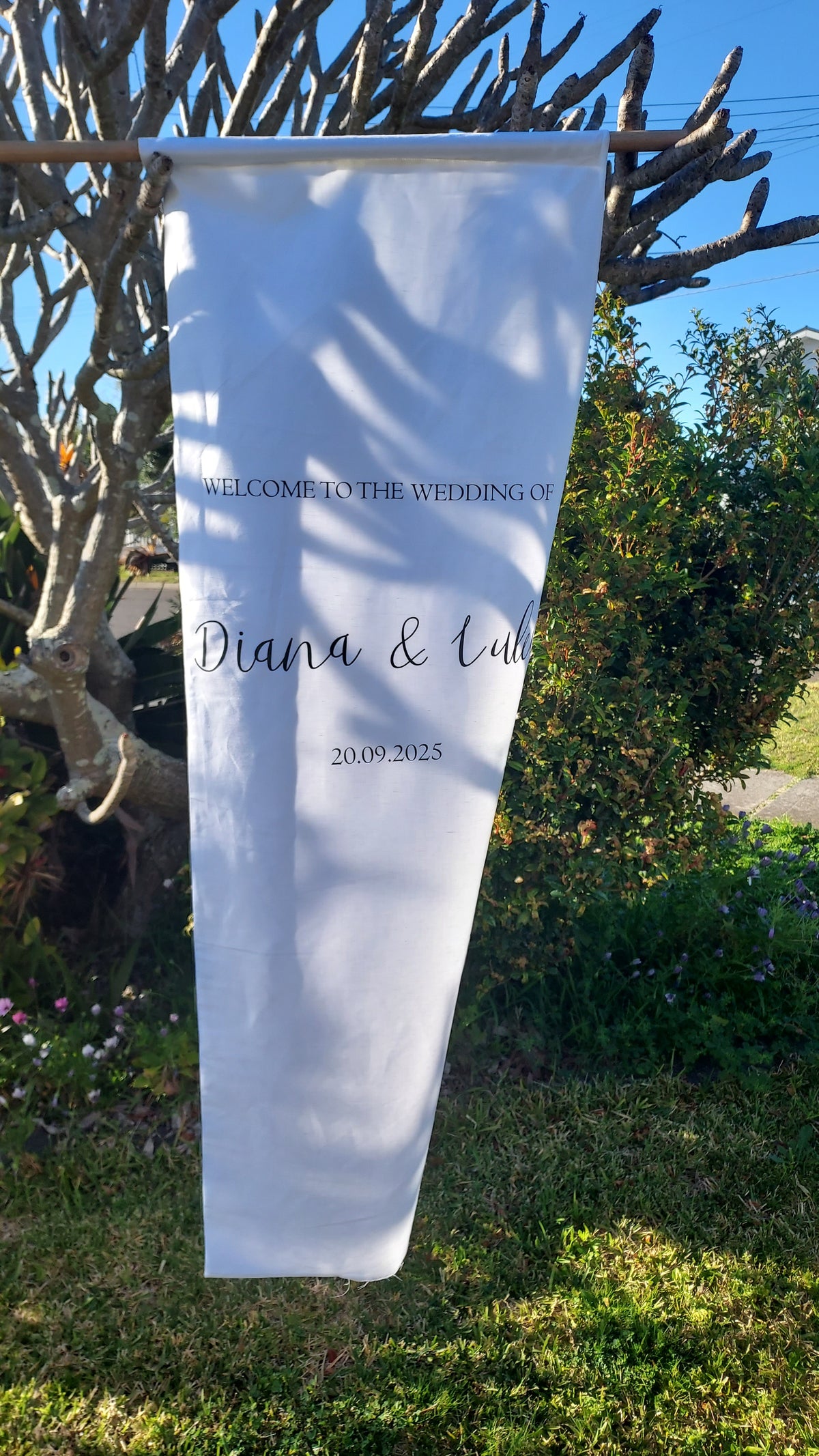 Personalised Wedding Welcome Sign | 1.1m Wide Fabric Banner