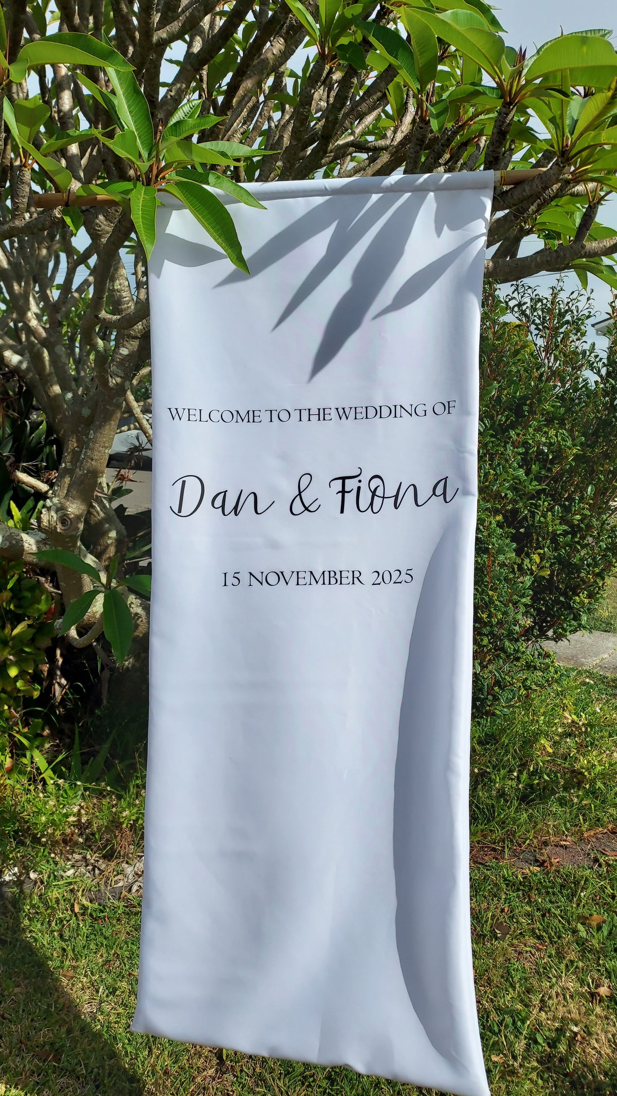 Personalised Wedding Welcome Sign | 1.1m Wide Fabric Banner