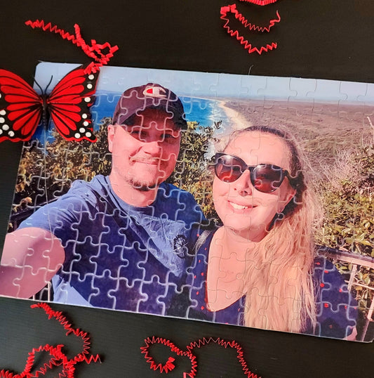Personalised photo jigsaw puzzle with matching tin by By Delilah