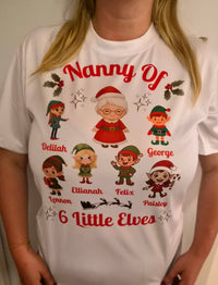 Personalised Little Elves matching family Christmas tees by By Delilah
