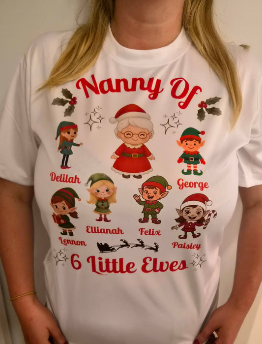 Personalised Little Elves matching family Christmas tees by By Delilah