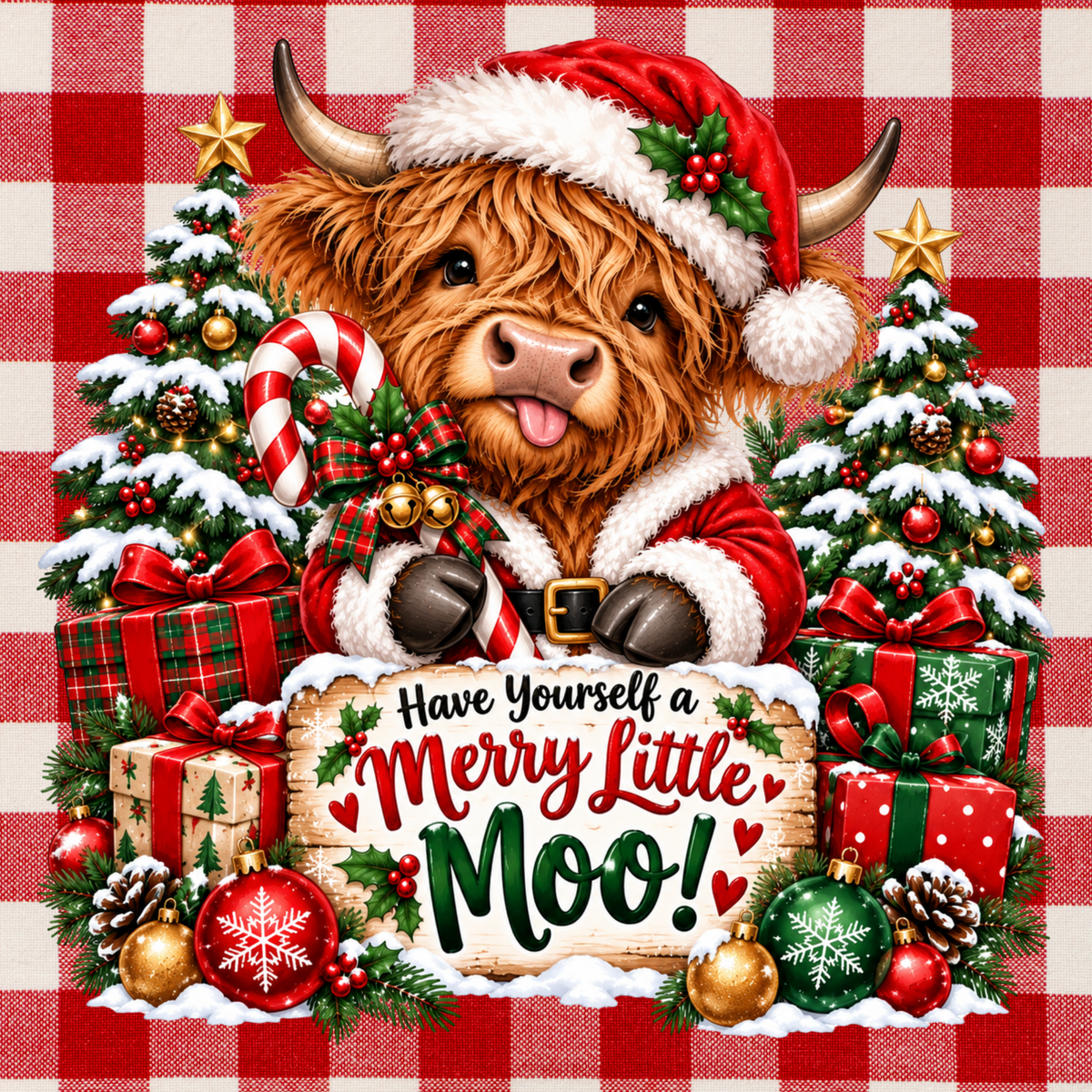 Have Yourself a Merry Little Moo Highland Cow Christmas
