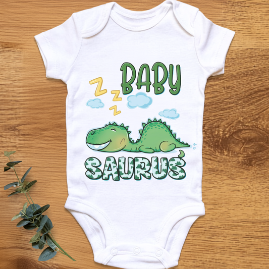 Baby Saurus baby onesie by By Delilah