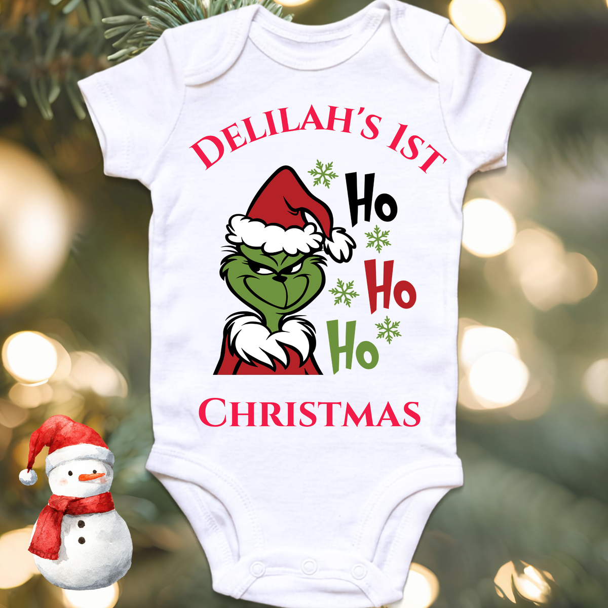 Ho Ho Ho personalised Christmas baby onesie by By Delilah