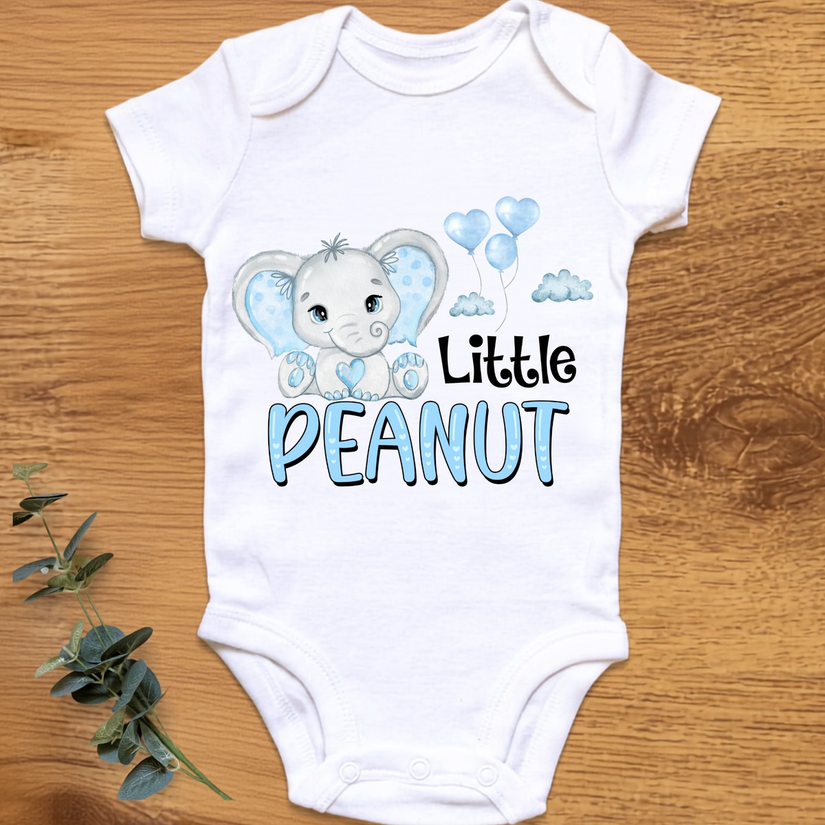 Little Peanut baby boy onesie by By Delilah