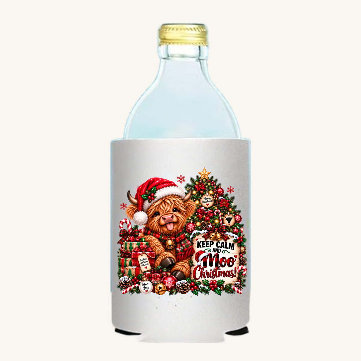 Keep Calm & Moo Christmas Highland Cow