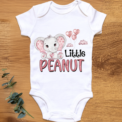 Little Peanut baby girl onesie by By Delilah