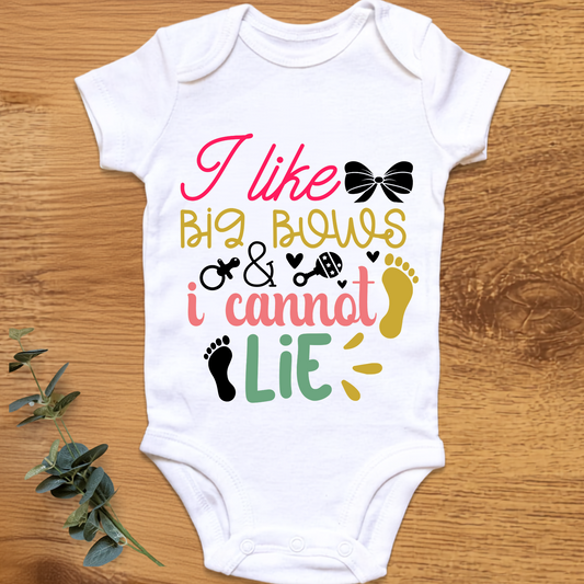 I Like Big Bows baby onesie by By Delilah