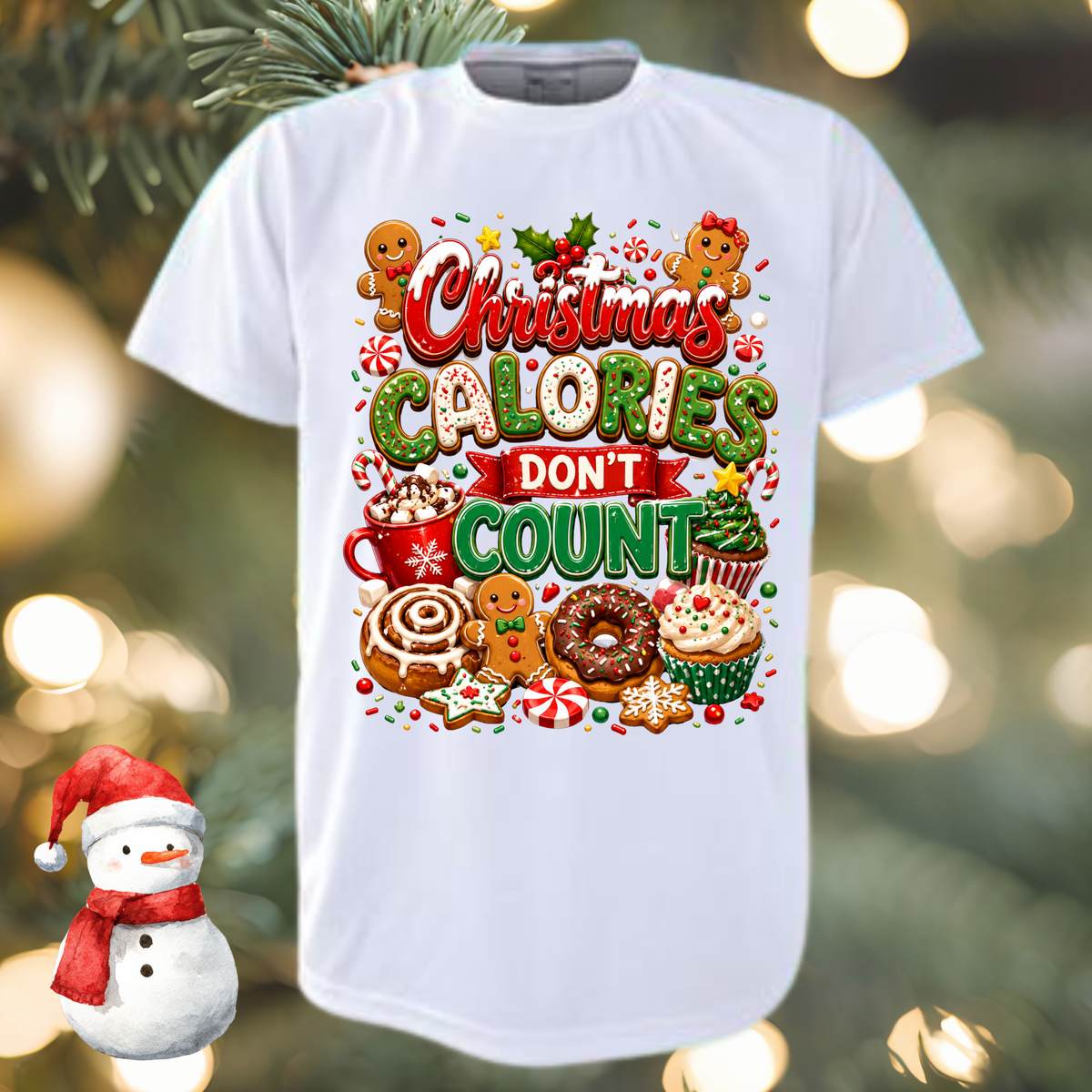 Calories Don't Count Christmas tee by By Delilah