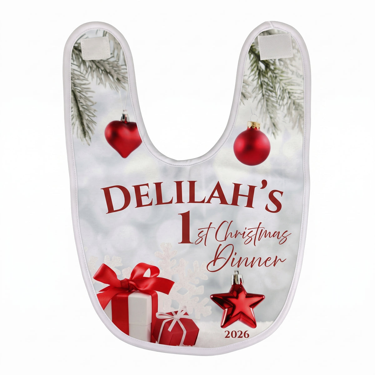 Personalised first Christmas baby bib by By Delilah