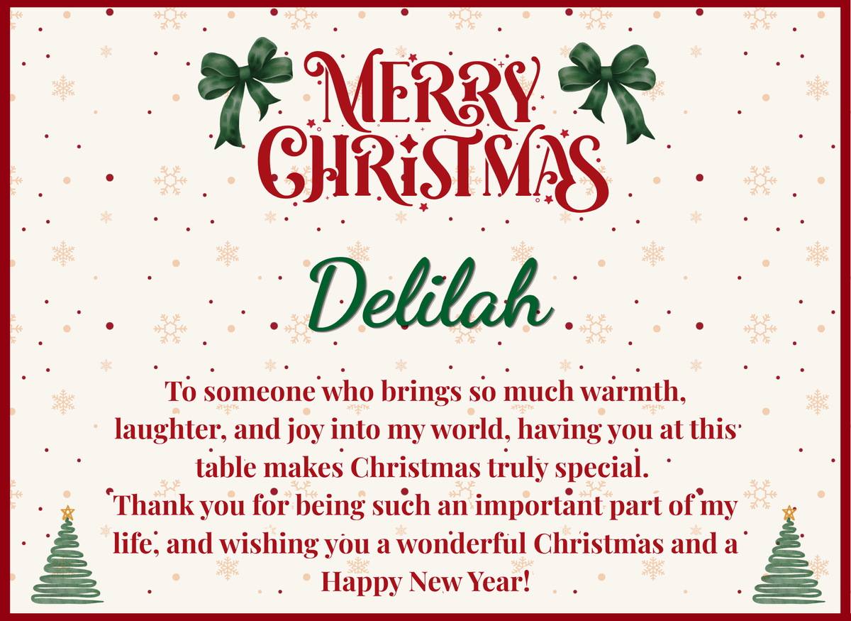 Personalised Family Christmas Placemat
