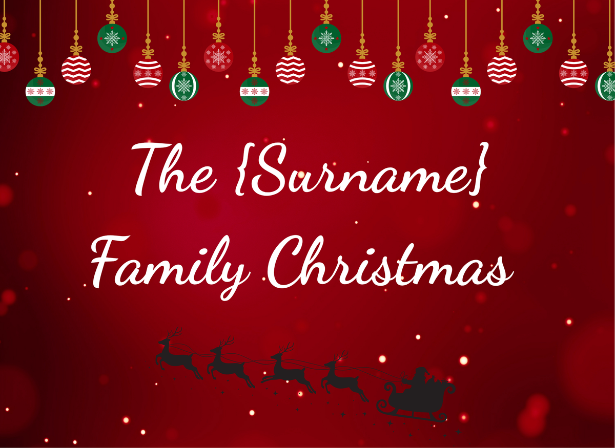 Personalised Family Christmas Placemat