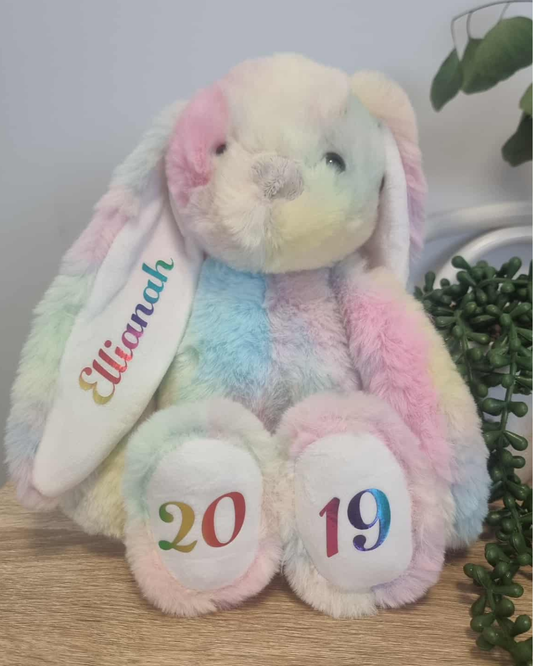 Personalised 30cm First Christmas 2026 bunny plush by By Delilah