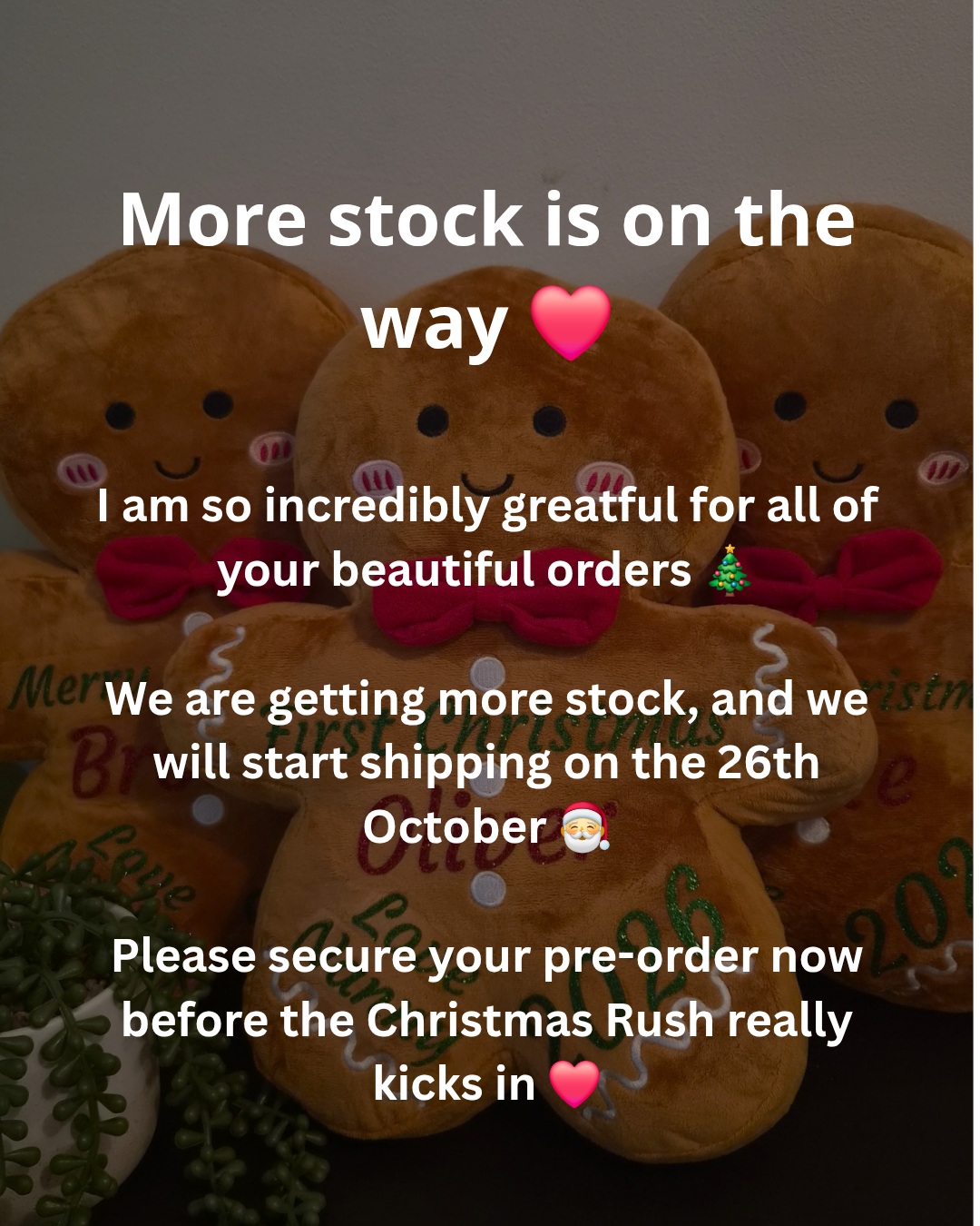 Personalised Christmas Gingerbread Man - 40cm Tall