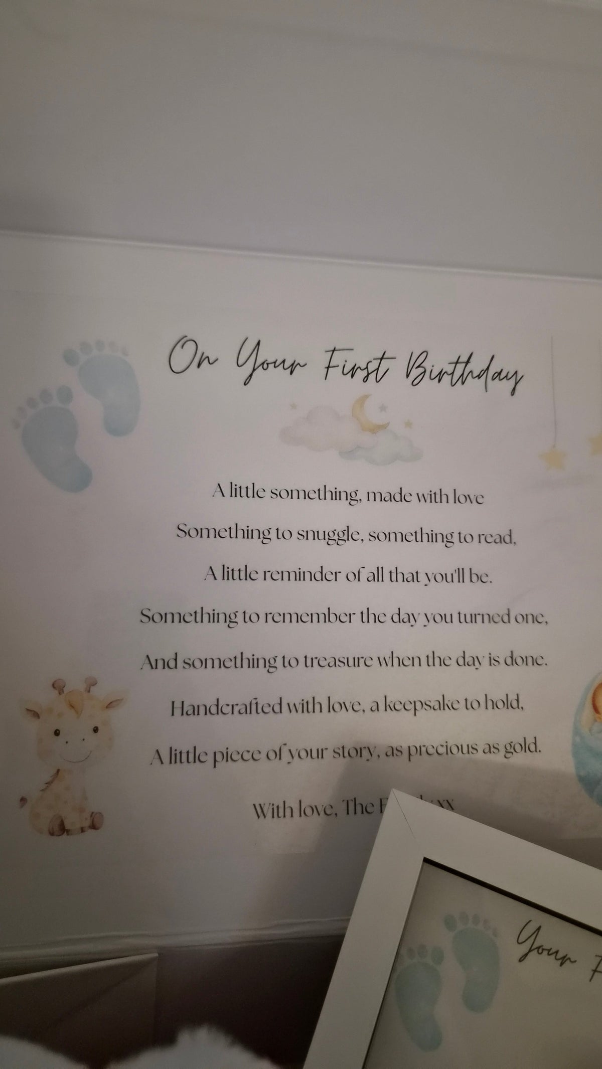 Keepsake box pictured in the First Birthday design