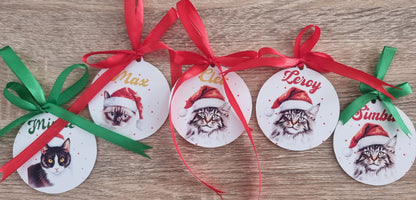 Personalised Christmas cat and dog breed baubles by By Delilah